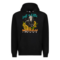 Black Just a Little Moody Premium Hoodie - texasbilliewilder