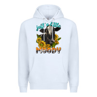 White Just a Little Moody Premium Hoodie - texasbilliewilder
