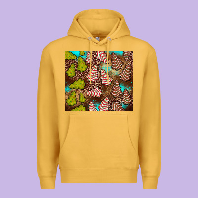 Little Debbie Tree Cakes Leopard Turquoise Premium Hoodie Designed By Jahusdesignshop