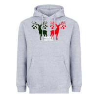 Heather Grey Merry Christmas Reindeer Heavyweight Hoodie - Bettercallsaul