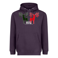 Plum Merry Christmas Reindeer Heavyweight Hoodie - Bettercallsaul
