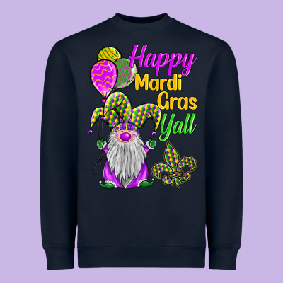 Happy Mardi Gras Y'all Heavyweight Sweatshirt Designed By Barkaloodesign