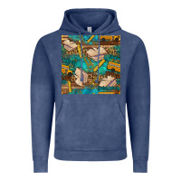 Vintage Denim student delivery specialist seamless pattern Vintage Hoodie - BundleAndBundleShop
