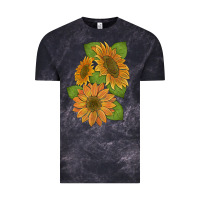Cloud Black sunflowers Vintage Tee - Artiststas