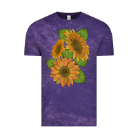 Cloud Purple sunflowers Vintage Tee - Artiststas