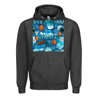 Charcoal Heather winter frosty coffee cups and snow seamless pattern bbs Zipper Hoodie - BundleAndBundleShop