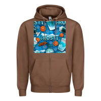 Chestnut winter frosty coffee cups and snow seamless pattern bbs Zipper Hoodie - BundleAndBundleShop
