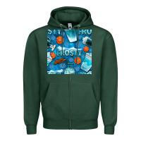 Sports Green winter frosty coffee cups and snow seamless pattern bbs Zipper Hoodie - BundleAndBundleShop