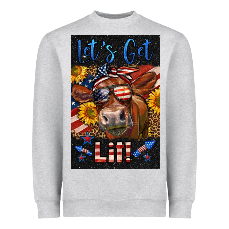 Western Let's Get Lit Cow Heavyweight Sweatshirt by LillyAllenDesigns | Teevron