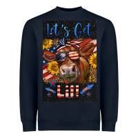 Navy Western Let's Get Lit Cow Heavyweight Sweatshirt - LillyAllenDesigns