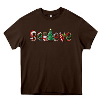 Chocolate Brown christmas believe Heavy Core Tee - RanaPortraitStore