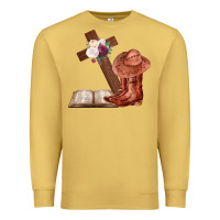 Antique Gold Boots with Bible and cross Premium Sweatshirt - Bettercallsaul