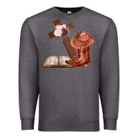 Charcoal Heather Boots with Bible and cross Premium Sweatshirt - Bettercallsaul