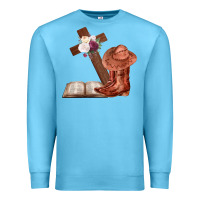 Ocean Blue Boots with Bible and cross Premium Sweatshirt - Bettercallsaul