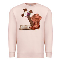 Pale Pink Boots with Bible and cross Premium Sweatshirt - Bettercallsaul