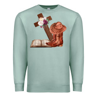 Seafoam Boots with Bible and cross Premium Sweatshirt - Bettercallsaul