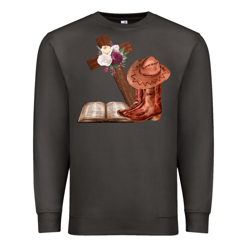 Boots With Bible And Cross Premium Sweatshirt by Bettercallsaul | Teevron
