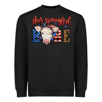 Black Western Star Spangled Baby Cow Heavyweight Sweatshirt - LillyAllenDesigns