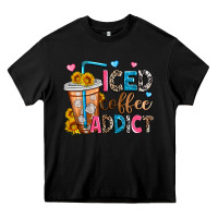 Black iced coffee addict Heavy Core Tee - Zillion Design Studio