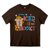 Chocolate Brown iced coffee addict Heavy Core Tee - Zillion Design Studio