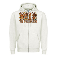Oatmeal Heather 'tis the season gnomies bbs Zipper Hoodie - BundleAndBundleShop