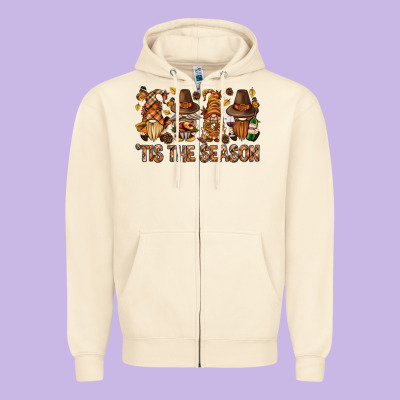'tis The Season Gnomies Bbs Zipper Hoodie Designed By Bundleandbundleshop