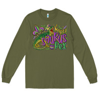 Army Green mardi saurus rex mardi gras Long Sleeve Tee - MaliasSmallBusiness