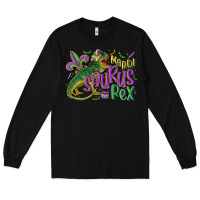 Black mardi saurus rex mardi gras Long Sleeve Tee - MaliasSmallBusiness