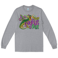 Heather Grey mardi saurus rex mardi gras Long Sleeve Tee - MaliasSmallBusiness