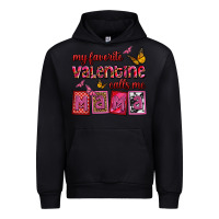 Black my favorite valentine calls me mama Urban Hoodie - OliviaCreatesArt