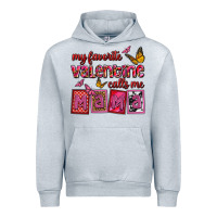 Heather Grey my favorite valentine calls me mama Urban Hoodie - OliviaCreatesArt