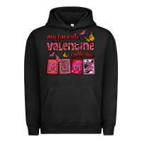Pigment Black my favorite valentine calls me mama Urban Hoodie - OliviaCreatesArt