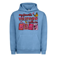 Pigment Pebble Blue my favorite valentine calls me mama Urban Hoodie - OliviaCreatesArt