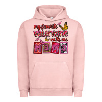 Pigment Salmon my favorite valentine calls me mama Urban Hoodie - OliviaCreatesArt