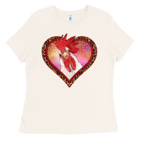 Bone valentine's day rooster with leopard heart Ladies Tee - RanaPortraitStore