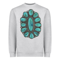 Heather Grey Turquoise Gemstone Jewelry Heavyweight Sweatshirt - LillyAllenDesigns