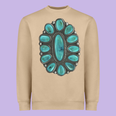 Turquoise Gemstone Jewelry Heavyweight Sweatshirt Designed By Lillyallendesigns