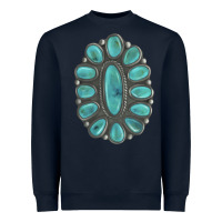 Navy Turquoise Gemstone Jewelry Heavyweight Sweatshirt - LillyAllenDesigns