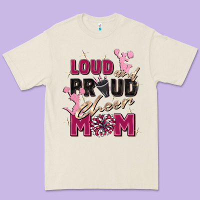 Loud And Proud Cheer Mom Premium Tee Designed By Zillion Design Studio