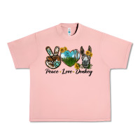 Salmon Peace Love Donkey Head Urban Heavy Tee - LillyAllenDesigns