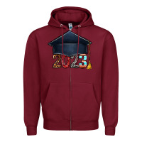 Burgundy 2023 graduation hat bbs Zipper Hoodie - BundleAndBundleShop