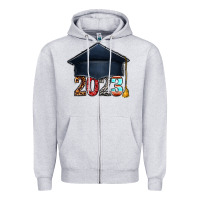 Heather Grey 2023 graduation hat bbs Zipper Hoodie - BundleAndBundleShop