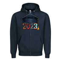 Navy 2023 graduation hat bbs Zipper Hoodie - BundleAndBundleShop