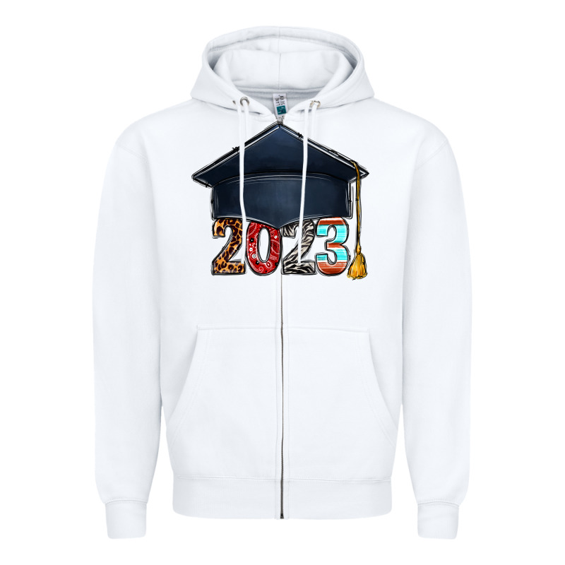 2023 Graduation Hat Bbs Zipper Hoodie by BundleAndBundleShop | Teevron