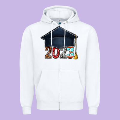 2023 Graduation Hat Bbs Zipper Hoodie Designed By Bundleandbundleshop