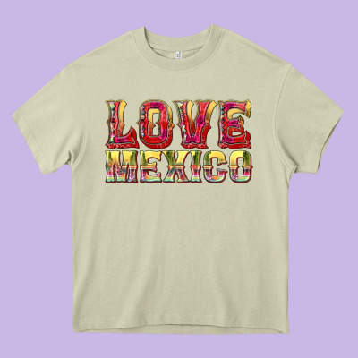 Love Mexico Heavy Core Tee Designed By Texasbilliewilder