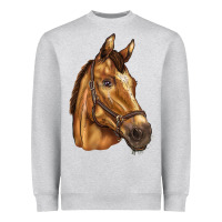 Heather Grey horse Heavyweight Sweatshirt - BarkalooDesign