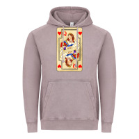 Vintage Zinc love playing cards queen Vintage Hoodie - AdoDesignShop