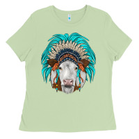 Matcha simmental indian headdress Ladies Tee - JahusDesignShop