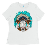 White simmental indian headdress Ladies Tee - JahusDesignShop